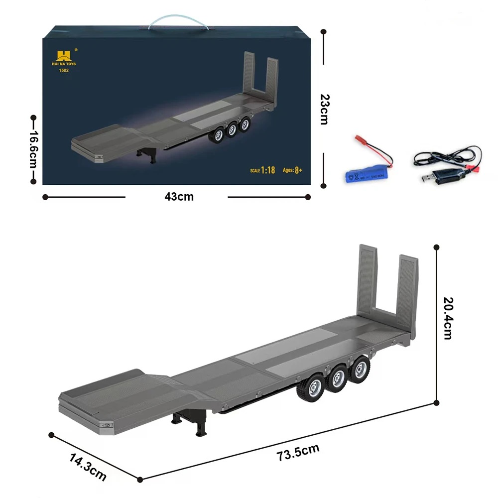 RC kamion Huina 1501 1:18 - Scania 770S sa 19 funkcija (sivi) - Image 3